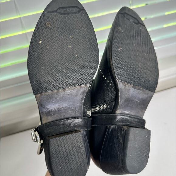 Anine Bing Bianca Leather Boots/Booties Black Silver Gunmetal Studs Size US 6 - Picture 8 of 11